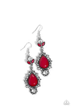 Load image into Gallery viewer, CONVENTION EXCLUSIVES SELFIE-ESTEEM - RED BEAD SILVER EARRINGS - PAPARAZZI 2022
