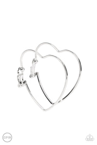 Harmonious Hearts - Silver clip-on earrings