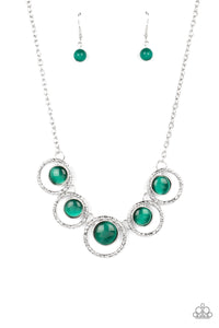 Elliptical Enchantment - Green Necklace