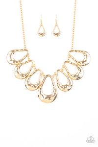 Paparazzi Necklaces Teardrop Envy - Gold