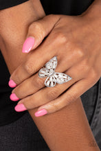 Load image into Gallery viewer, Paparazzi Ring Flying Fashionista - White
