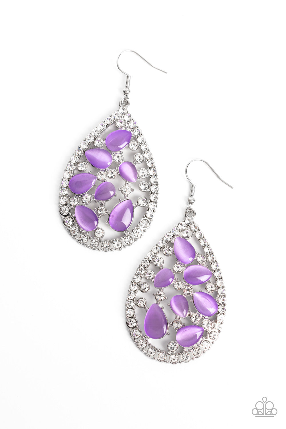 Cats Eye Class - Purple Earrings