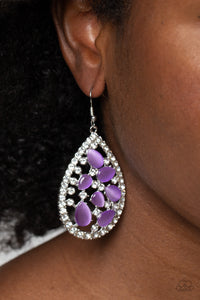 Cats Eye Class - Purple Earrings