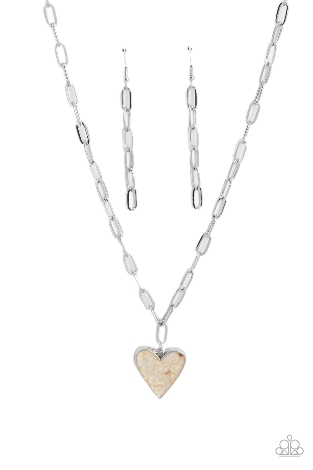 Kiss and SHELL - White Necklace