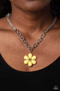 Dazzling Dahlia - Yellow Necklace