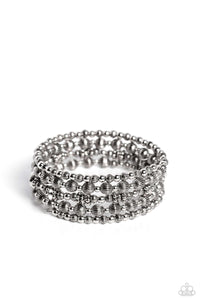 Paparazzi Bracelets Striped Stack - Silver Coming Soon