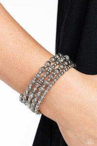 Paparazzi Bracelets Striped Stack - Silver Coming Soon