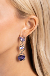 Paparazzi Earrings Dimensional Dance - Purple Coming Soon