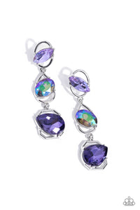 Paparazzi Earrings Dimensional Dance - Purple Coming Soon