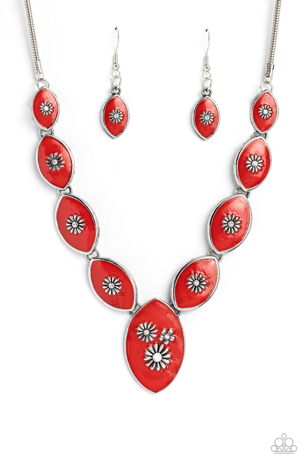 Paparazzi Necklaces Pressed Flowers - Red