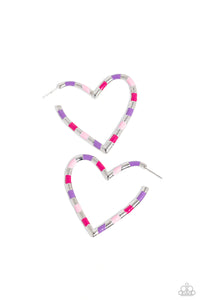 Paparazzi Earrings Striped Sweethearts - Pink Coming Soon