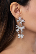 Load image into Gallery viewer, Paparazzi Earrings Fluttering Finale - White Coming Soon

