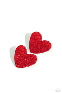 Paparazzi Earrings Sparkly Sweethearts - Red Coming Soon