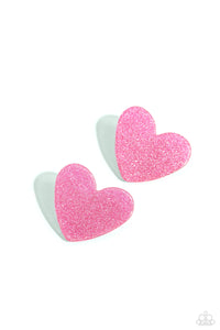 Paparazzi Earrings Sparkly Sweethearts - Pink Coming Soon