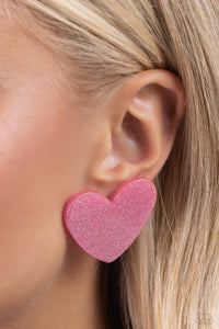 Paparazzi Earrings Sparkly Sweethearts - Pink Coming Soon