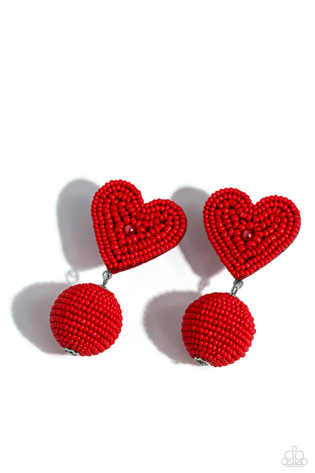 Paparazzi Earrings Spherical Sweethearts - Red Coming Soon