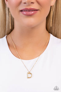 Paparazzi Necklaces Leave Your Initials - Gold - D Coming Soon