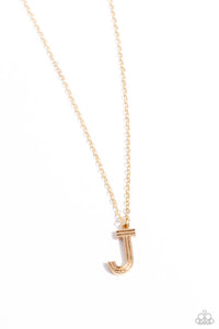 Paparazzi Necklaces Leave Your Initials - Gold - J Coming Soon