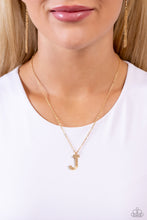 Load image into Gallery viewer, Paparazzi Necklaces Leave Your Initials - Gold - J Coming Soon
