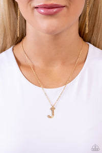 Paparazzi Necklaces Leave Your Initials - Gold - J Coming Soon