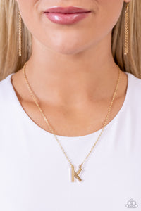 Paparazzi Necklaces Leave Your Initials - Gold - K Coming Soon