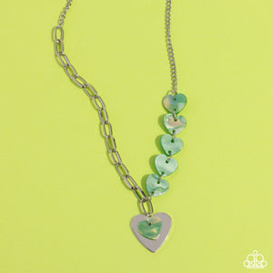 Paparazzi Necklace HEART Of The Movement - Green Coming Soon