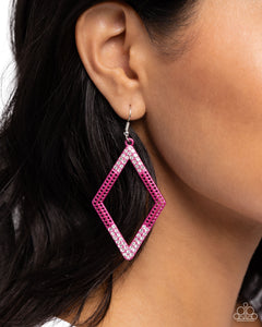 Paparazzi Earrings Eloquently Edgy - Pink Coming Soon