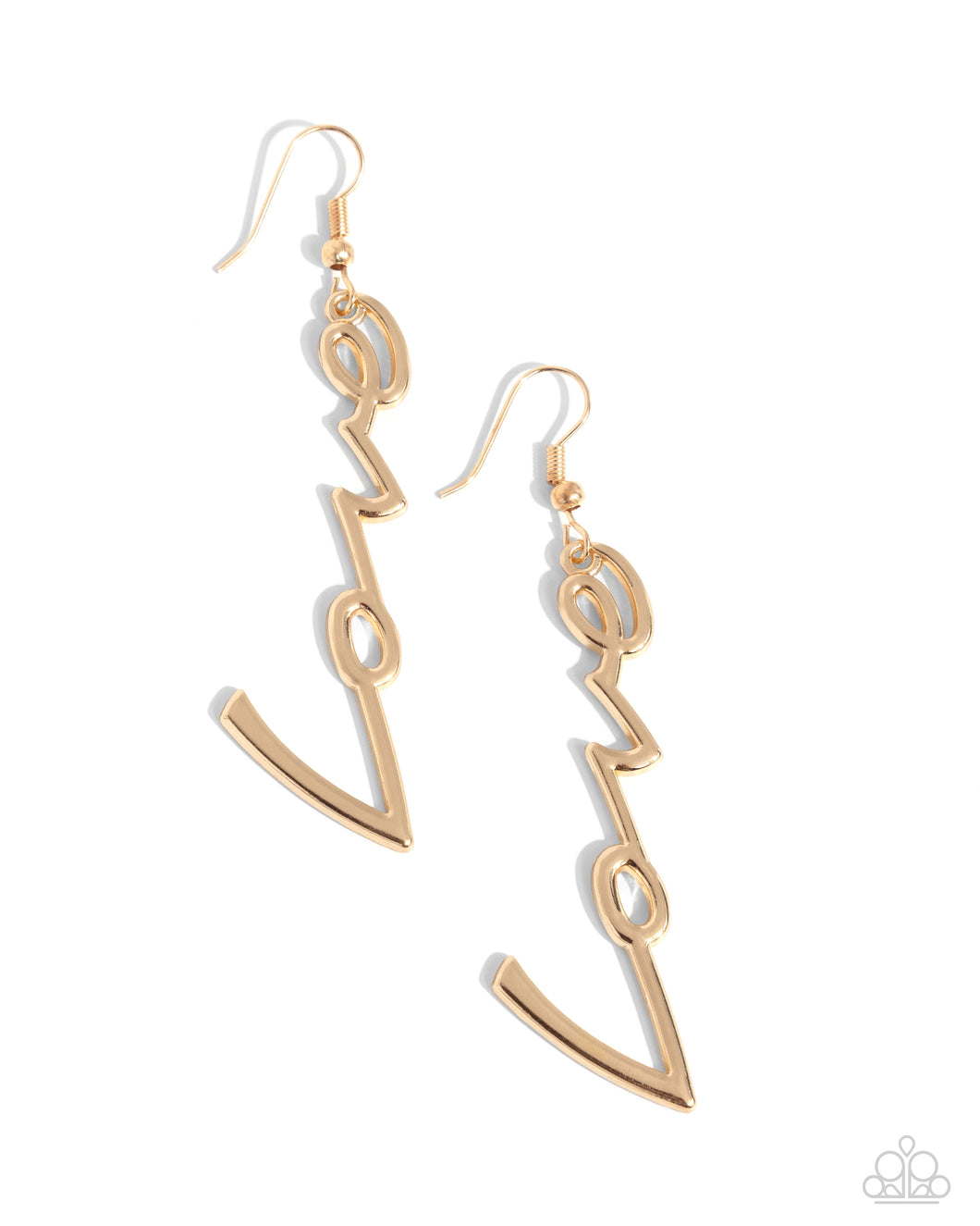 Paparazzi Earrings Light-Catching Letters - Gold Coming Soon