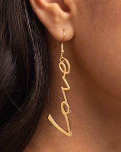 Paparazzi Earrings Light-Catching Letters - Gold Coming Soon