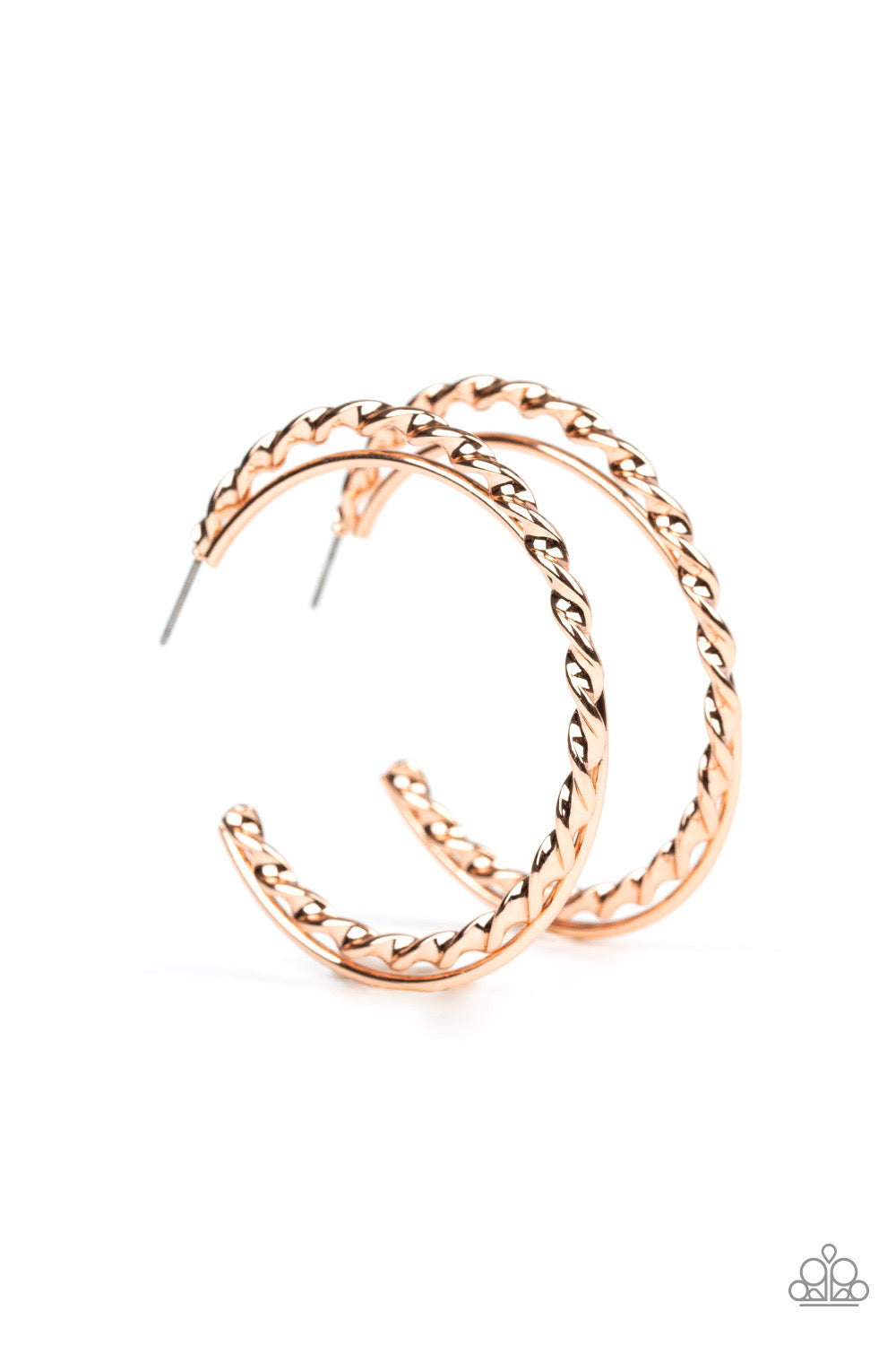 Paparazzi Earrings Retro Twist - Rose Gold