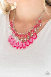 Paparazzi Necklace Beauty School Drop Out Pink