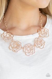 Paparazzi Necklaces Budding Beauty Rose Gold