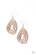 Load image into Gallery viewer, Paparazzi Earrings Metallic Meltdown - Rose Gold
