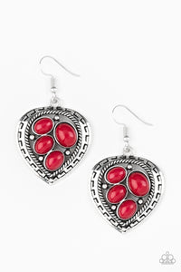 Paparazzi Earrings Wild Heart Wonder - Red