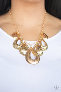 Paparazzi Necklaces Teardrop Tempest - Gold