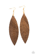 Load image into Gallery viewer, Paparazzi Earrings Feather Fantasy - Gold
