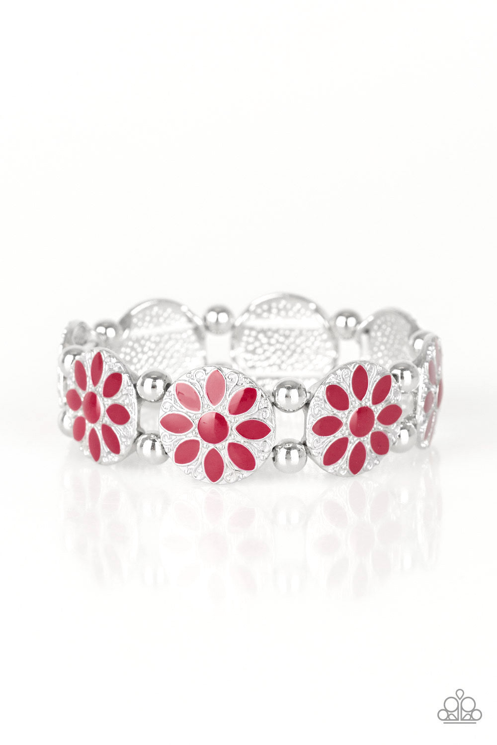 Paparazzi Bracelets Dancing Dahlias - Red