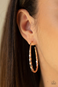 Paparazzi Earrings Twisted Edge - Rose Gold