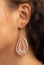 Load image into Gallery viewer, Paparazzi Earrings Metallic Meltdown - Rose Gold
