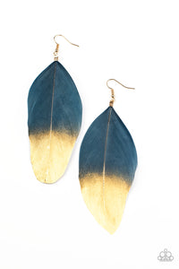 Paparazzi Earrings Fleek Feathers - Blue