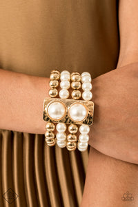 Paparazzi Bracelets Fashion Fix WEALTH-Conscious - Gold