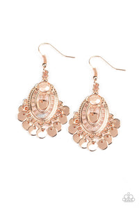 Paparazzi Earrings Chime Chic - Rose Gold