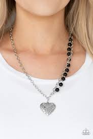 Paparazzi Necklace Forever In My Heart Black