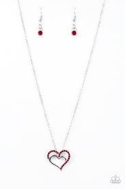 Paparazzi Necklaces Heart to Heartthrob Red