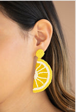 Load image into Gallery viewer, Paparazzi Earrings When Life Gives You Lemons Yellow
