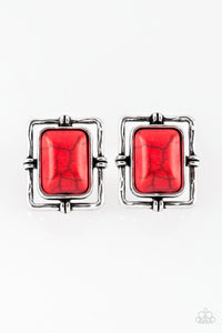 Paparazzi Earrings Center STAGECOACH - Red