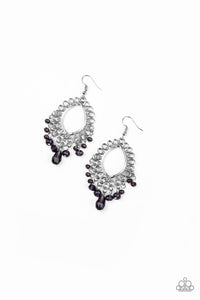 Paparazzi Earrings Just Say NOIR - Purple