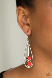 Paparazzi Earrings Natural Nova - Red