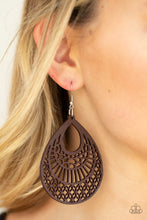 Load image into Gallery viewer, Paparazzi Earrings Shoulda Coulda WOODa - Brown
