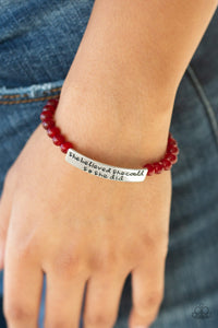 Paparazzi Bracelets So She Did - Red